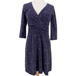 Patagonia Margot Organic Cotton 3/4 Sleeve V-Neck Stretch Jersey Knit Dress -M